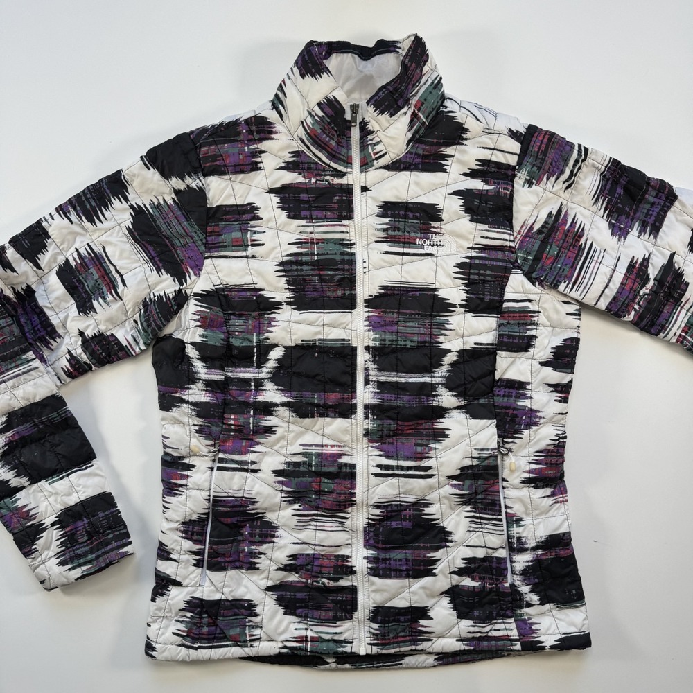 NORTH FACE Thermoball Insulated Jacket Packable Womens Medium All Over Print